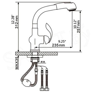 Cмеситель для кухонной мойки Gappo G1052-2 с выдвижным изливом