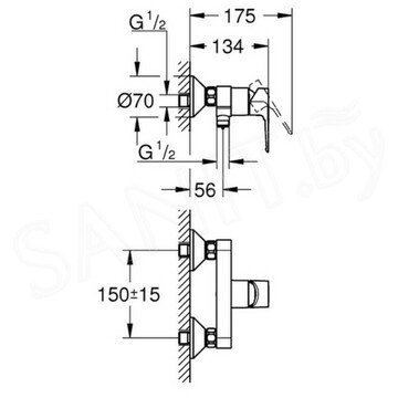 Смеситель для душа Grohe BauLoop 23633001