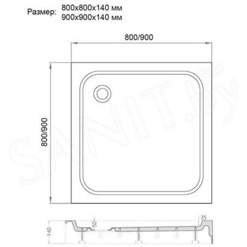 Душевой поддон Veconi TZ-02