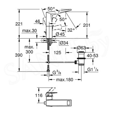 Смеситель для умывальника Grohe Allure Brilliant 23109000