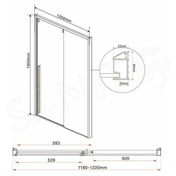 Душевая дверь Vincea Lugano VDS-1L120CGB-1