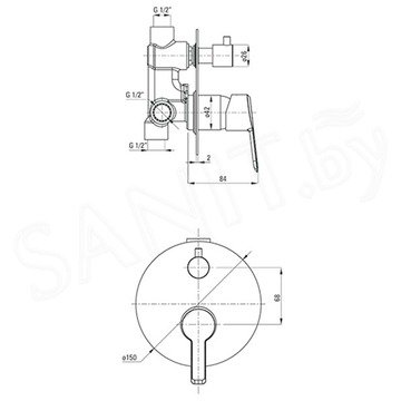 Смеситель встраиваемый Deante Arnika Titanium BQA D44P (2 функции)