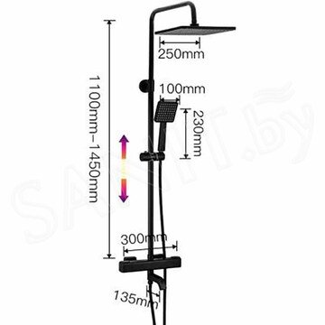 Душевая стойка Gappo G2491-6 термостатический