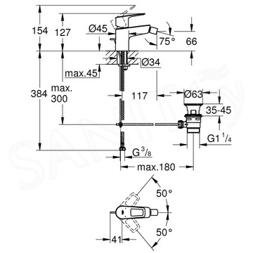 Смеситель для биде Grohe BauLoop 23338001