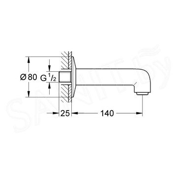 Излив для ванны Grohe BauClassic 13258000