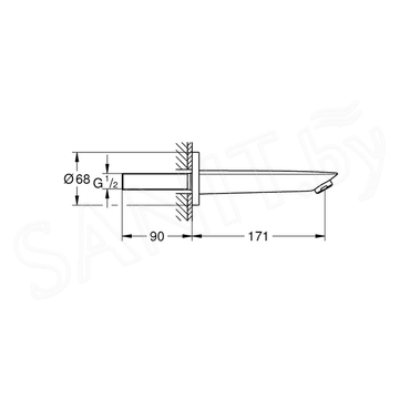 Излив для ванны Grohe BauCosmopolitan 13255001