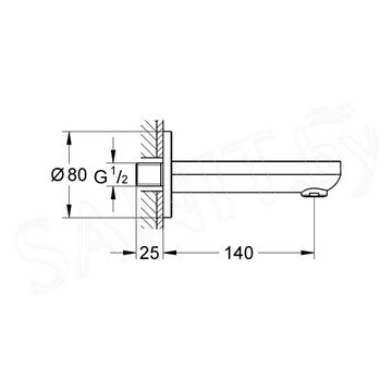 Излив для ванны Grohe BauCosmopolitan 13255000