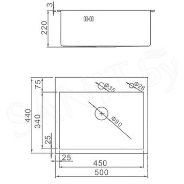 Кухонная мойка Wisent W35044+WW405A с дозатором