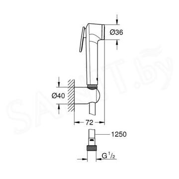 Гигиеническая лейка Grohe Tempesta-F 27812IL1