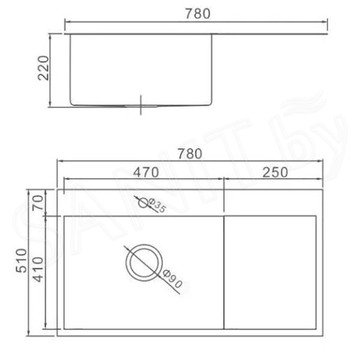 Кухонная мойка Wisent W37851B-L