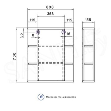 Шкаф-зеркало Vigo Nova 600 / 700