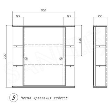 Шкаф-зеркало Vigo Nova 600 / 700