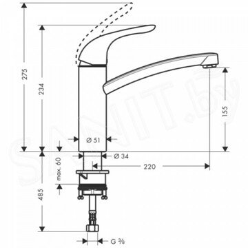 Смеситель для кухонной мойки Hansgrohe Focus E 31780000