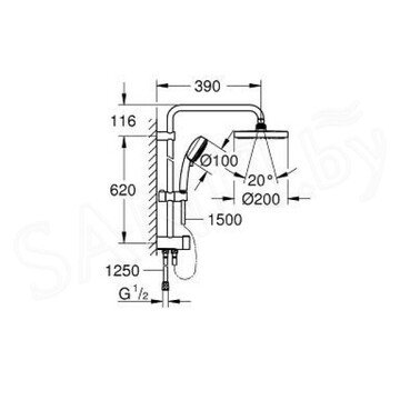 Душевая стойка Grohe Tempesta Cosmopolitan System 200 27394002