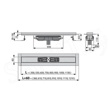 Душевой трап AlcaPlast Professional Low APZ1106-950