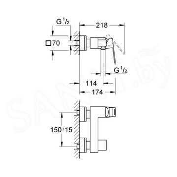 Смеситель для душа Grohe Eurocube 23145000