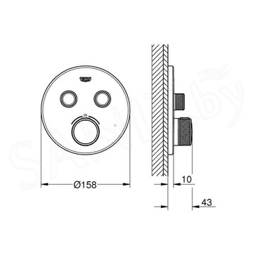 Смеситель встраиваемый Grohe Grohtherm SmartControl	29119000 / 29119DC0 термостатический