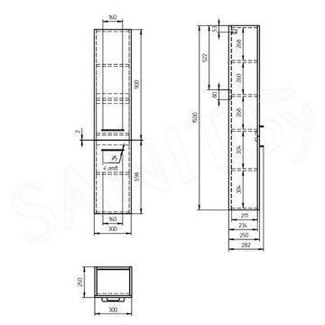 Пенал Cersanit Lara / SB-SL-LAR/Wh