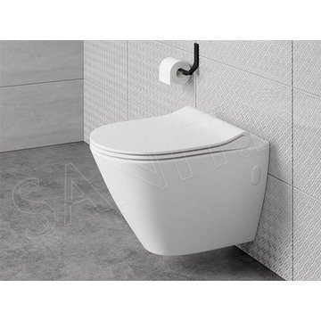 Подвесной унитаз Cersanit City Oval Clean On безободковый с сиденьем Slim Soft Close