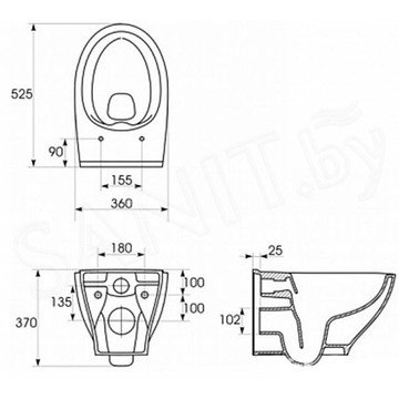 Подвесной унитаз Cersanit Moduo Clean On безободковый с сиденьем Slim Soft Close