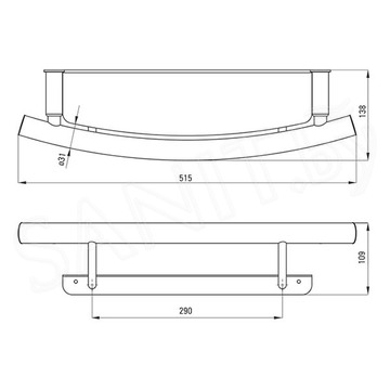 Поручень Deante Vital NIV B41L с полкой