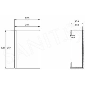 Тумба под умывальник Cersanit Moduo / SB-SZ-MOD-MO40/Wh