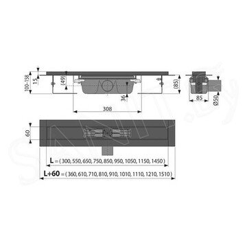 Душевой трап AlcaPlast APZ1 Black 650 / 750