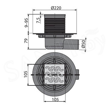 Душевой трап AlcaPlast APV102