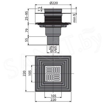 Душевой трап AlcaPlast APV2324