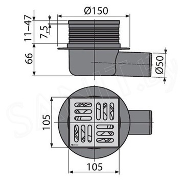 Душевой трап AlcaPlast APV26