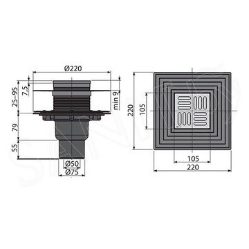 Душевой трап AlcaPlast APV4344