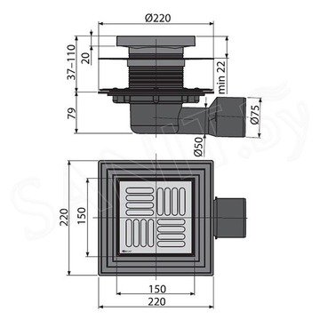 Душевой трап AlcaPlast APV3444