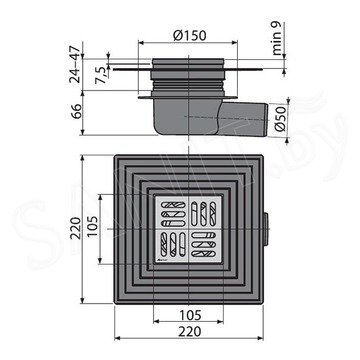 Душевой трап AlcaPlast APV26C