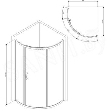 Душевой уголок AM.PM Like Solo Slide W83G-315-090CT