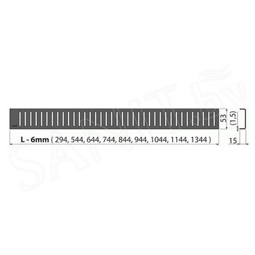 Решетка для душевого трапа AlcaPlast Pure Black-300 / 550 / 650 / 750 / 850 / 950