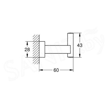 Крючок Grohe Essentials Cube 40511001