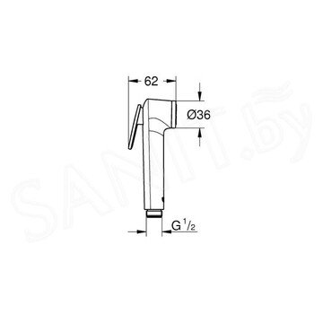 Смеситель встраиваемый Grohe BauFlow 29046000 с гигиеническим душем Tempesta-F Trigger Spray 30 27512001