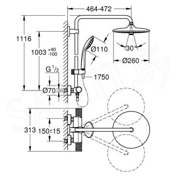 Душевая стойка Grohe Euphoria 260 27296003 с термостатом