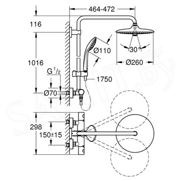 Душевая стойка Grohe Euphoria 260 27296002 с термостатом