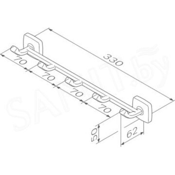 Планка с крючками AM.PM Gem A9035900 / A9035922