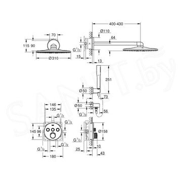 Душевая система скрытого монтажа Grohe SmartControl 34709000