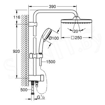 Душевая стойка Grohe Tempesta Cosmopolitan System 250 Cube 26694000