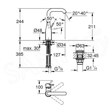 Смеситель для умывальника Grohe Essence New 23799001