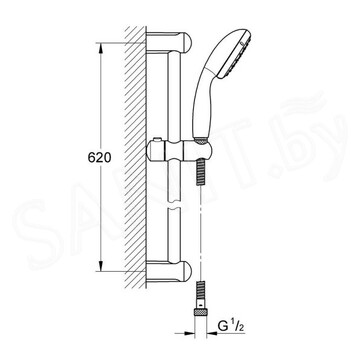 Набор смесителей Grohe Euroeco 124428 c душевым гарнитуром