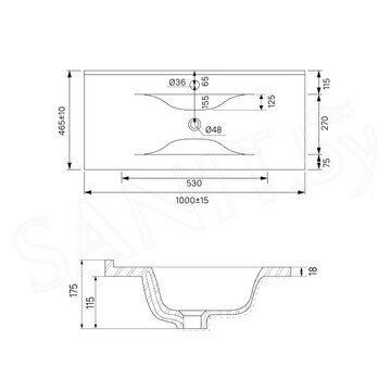 Тумба под умывальник Iddis Oxford OXF10W1i95K / OXF80W0i95K / OXF60W0i95K