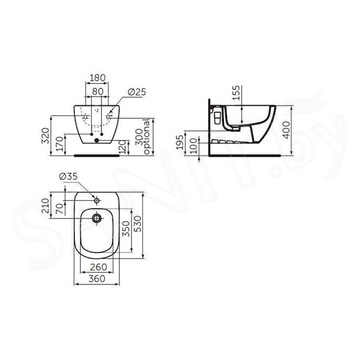 Подвесное биде Ideal Standard Tesi T3552V3