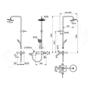 Душевая стойка Ideal Standard Idealrain Eco BC749AA