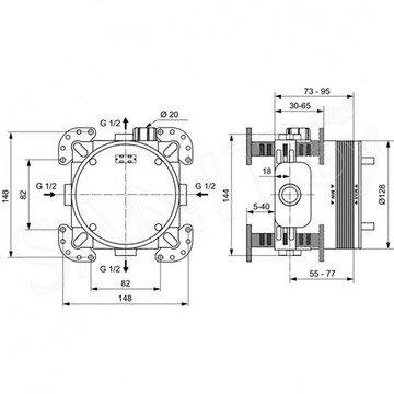 Душевая система скрытого монтажа Ideal Standard Ceratherm C100 A7572AA с термостатом
