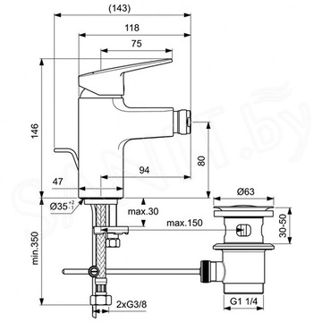 Смеситель для биде Ideal Standard Ceraplan BD248AA