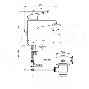 Смеситель для умывальника Ideal Standard Ceraflex B1713AA